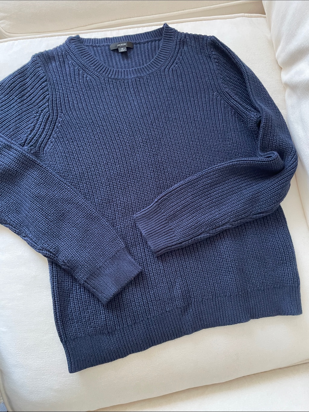 J. Crew Women’s Navy Textured Crewneck Sweater